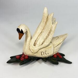 House of Hatten Seven Swans a Swimming 7 Twelve Days Of Christmas Ornament VTG